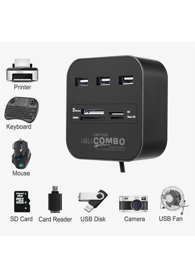 Okuyucu Usb 3 Hub Kart Okuyuculu Usb Kartı Usb 3 Hepsi Bir Arada