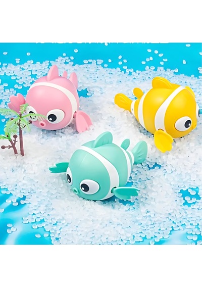 Kurmalı Balık Bebek Banyo Havuz Deniz Oyuncağı 3 Adet