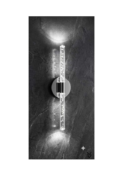 Bubbleflux Medium 40 Cm Modern Tasarım Led Aplik - Duvar Lambası - Antrasit Gri - Elektrikli - Beyaz Led Antrasit