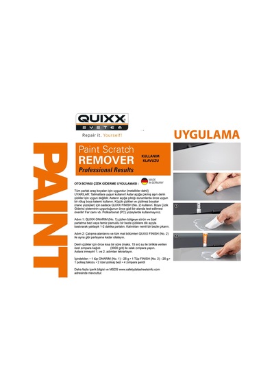QUIXX® Oto Boyası Çizik Onarım Seti