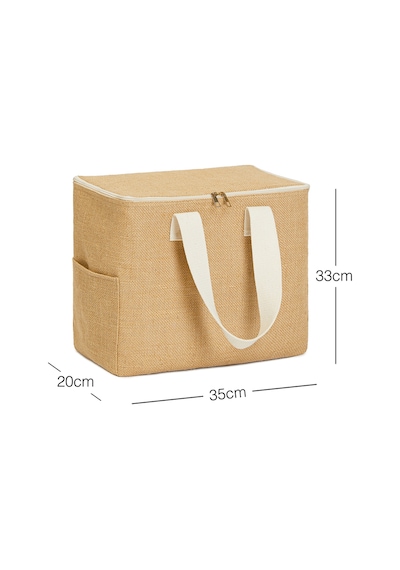 Ocean Home Textile Büyük Boy Jüt Soğuk Tutan Çanta 35 x 20 x 33 CM