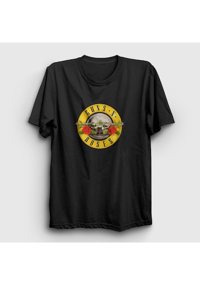 Presmono Unisex Logo Guns N' Roses T-shirt Siyah