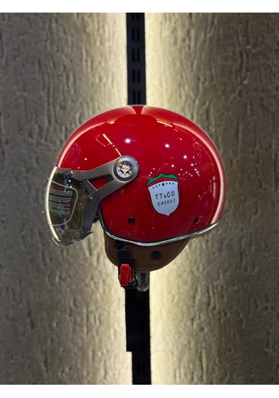 Aegis Retro Açik Kask Kirmizi - L Motosiklet Kaskı Kırmızı