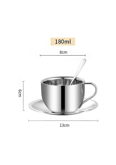Çelik 4 Adet 180 Ml Çift Cidar Espresso Kahve Fincan Set Sunum Bardağı Diğer