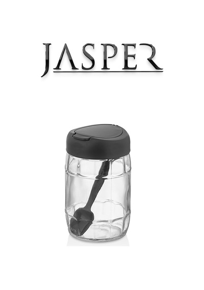 Jasper Jpr-0102 6 Adet 370mm Kaşıklı Açılır Kapaklı Baharatlık Siyah - Beyaz