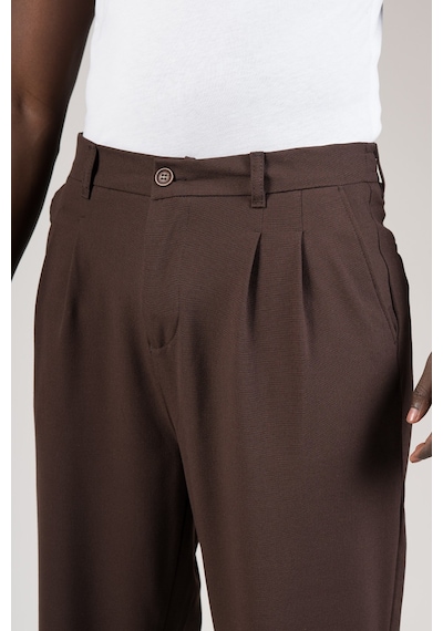 Akçaylar Çift Pileli Arka Beli Lastikli Geniş Paça Baggy Yazlık Kumaş Pantolon Kahverengi Akçaylar Çift Pileli Arka Beli Lastikli Geniş Paça Baggy Yazlık Kumaş Pantolon Kahverengi