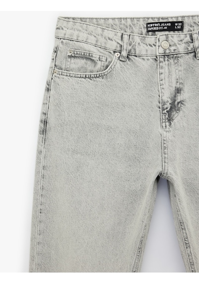 Koton Pamuklu Normal Bel Regular Fit Tapered Jean Pantolon - Joe Jean Gri 6sam40047nd Gri Koton Pamuklu Normal Bel Regular Fit Tapered Jean Pantolon - Joe Jean Gri 6sam40047nd Gri