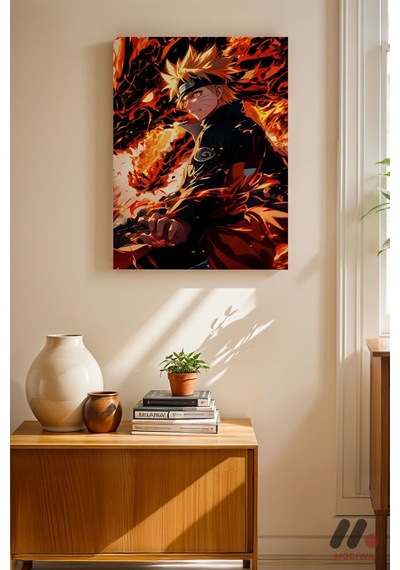 Naruto Kyubi Modu Poster, Çerçevesiz Yüksek Kalite Duvar Afişi - Anime Severlere Özel Hediye