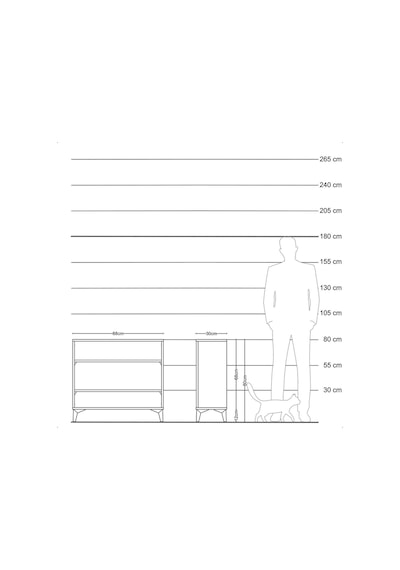 Arges Şifonyer 2 Raflı 88x30x80 Çam-aytaşı Atlas Çam