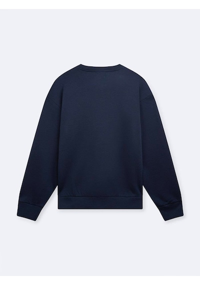 Little Big Ltb Lehome Sıfır Yaka Logolu Sweatshırt Lacivert