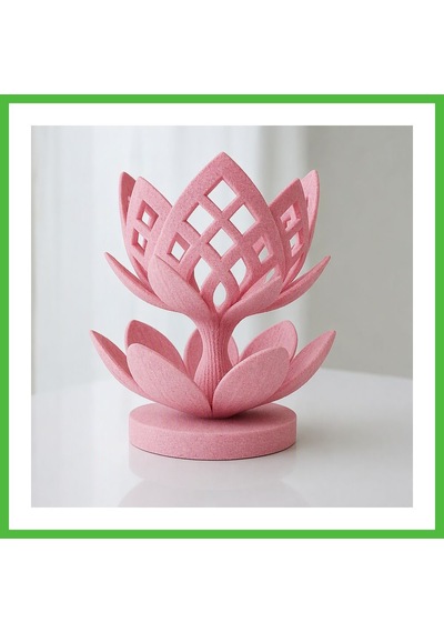 Vaveni 3d Baskı Lotus Çiçeği Mumluk - Dekoratif Tealight Mumluk-pembe Arz