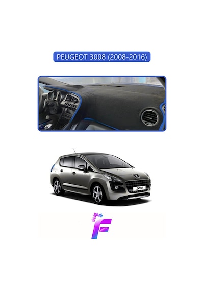 Peugeot 3008 2008-2016 Uyumlu Torpido Örtüsü Yansıma Önleyici Tam Koruma Kolay Montaj J11 Torpido Halısı