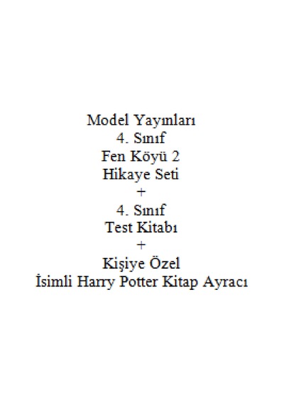 4. Sınıf Hikaye Kitabı Seti Model Yayınları Fen Köyü 2 + 4. Sınıf Test Kitabı + Kişiye Özel İsimli Harry Potter Kitap Ayracı