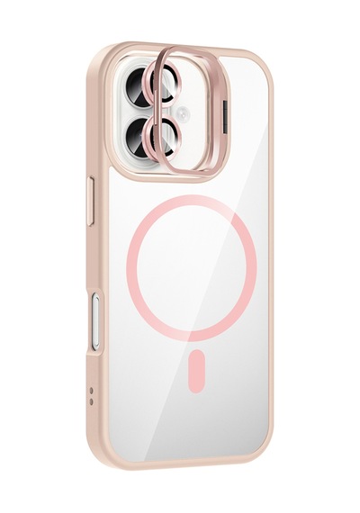 Apple İphone 16 Kılıf Standlı Ve Kamera Lens li M-safe Şarj Özellikli Sararmaz Kılıf
