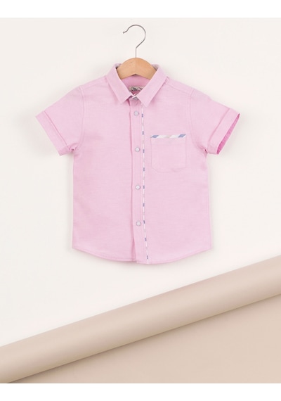 Pink Dokuma Erkek Çocuk Gömlek