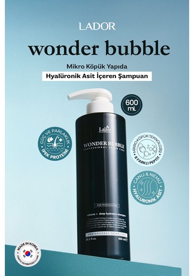 Lador Mikro Köpük Yapıda Hyalüronik Asit Içeren Bakım Şampuanı Wonder Bubble Shampoo 250 ml