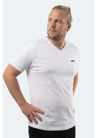 Slazenger Rıvaldo Jmb Erkek Büyük Beden Beyaz Tişört