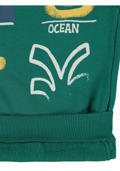 Silversun Kids Silversun Ocean Baskılı 8-13 Yaş Sweatshirt - Yeşil Petrol