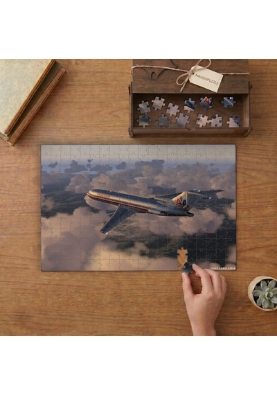 Bulutların Arasında Uçak Tasarımı 240 Parça Ahşap Puzzle Ahşap Kutuda Mpy20136