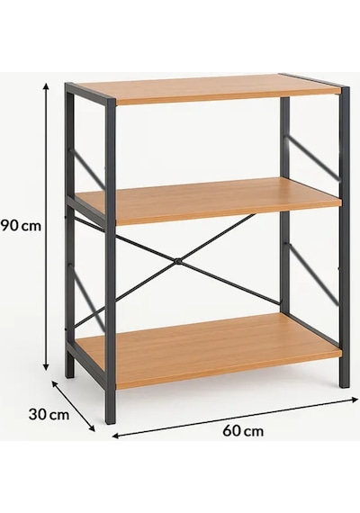 3 Raflı Çok Amaçlı Metal Ve Ahşap Dolap Kitaplık, Mutfak, Kırtasiye Ve Banyo Rafı 60x30x90 Cm Kahverengi 3 Raflı Çok Amaçlı Metal Ve Ahşap Dolap Kitaplık, Mutfak, Kırtasiye Ve Banyo Rafı 60x30x90 Cm Kahverengi