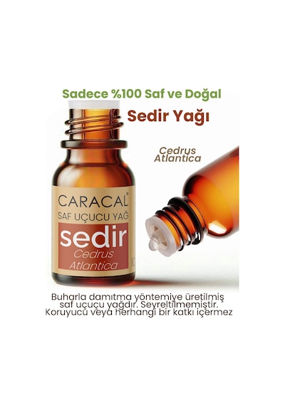 Caracal %100 Saf Sedir Ağacı Uçucu Yağı Doğal Sedir Ağacı Yağı 5 Ml Sedir Yağı