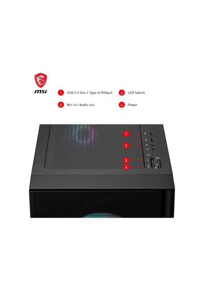 Mag Forge 320r Aırflow Temperli Cam 4x120mm Argb Fan Atx Gaming Bilgisayar Kasası