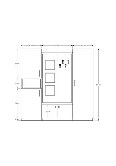 Lüks Aynalı Portmanto Askılı Vestiyer %100 Mdf Çok Raflı Ayakkabılık V05 Beyaz - Antrasit Lüks Aynalı Portmanto Askılı Vestiyer %100 Mdf Çok Raflı Ayakkabılık V05 Beyaz - Antrasit