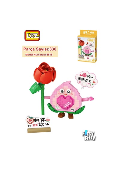 Loz Micro Block Serisi Sevimli Çiçek 330 Parça Oyuncak Yapım Seti Fflz-8818