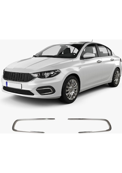 Fiat Egea Uyumlu 2015-2019 Krom Sis Çerçevesi 2 Parça Paslanmaz Çelik