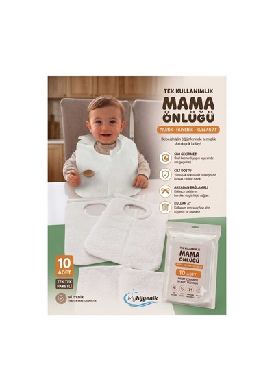 Bebek Mama Önlüğü Kullan At 20 Adet Beyaz