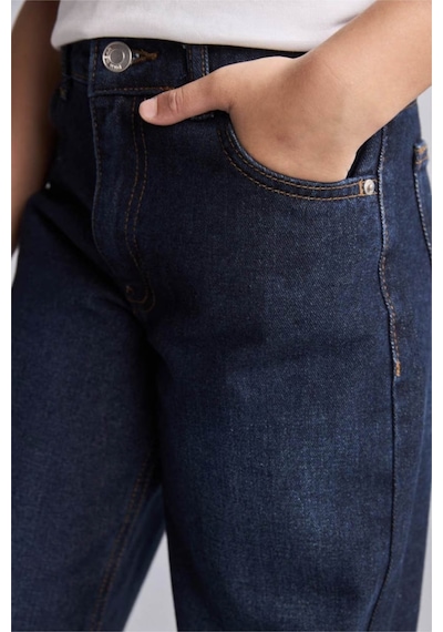 Defacto %100 Pamuk Straight Fit Koyu Mavi Kız Çocuk Jean Pantolon H6246a8/nm34