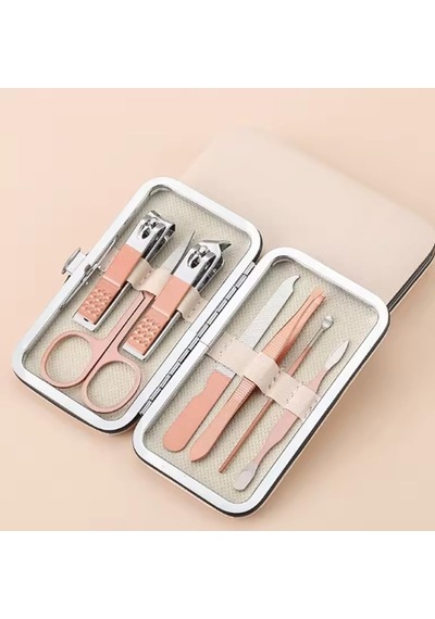 7 Parça Profesyonel Manikür Pedikür Seti, Tırnak Makası, Kaş Makası, Cımbız, Rose Gold No:2-3