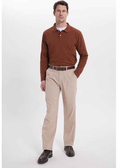 Tudors Erkek Regular Fit Klasik Kesim Normal Bel Geniş Paça Taş Pantolon-40342 Taş