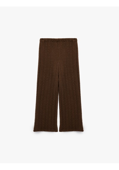 Koton Rahat Kesim Beli Lastikli Geniş Paça Pantolon Haki 6wkg40196ak Haki