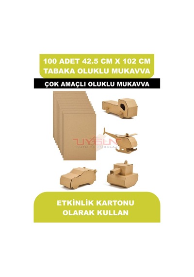 100 Adet 42.5cm X 102cm Baskısız Tabaka Oluklu Mukavva, Çocuk Etkinlik Kartonu, Maket Kartonu, Kargo Kartonu