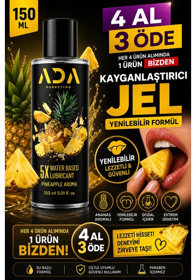 150 Ml Ananas Aromalı Su Bazlı Kayganlaştırıcı Jel Yoğun Ve Uzun Süreli