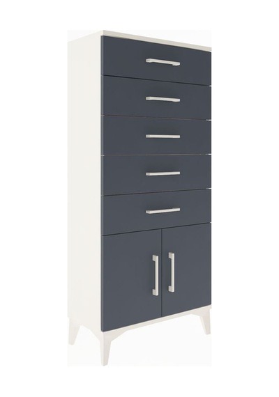 Arges Dolap 5 Raflı 2 Kapaklı 60x30x134 Aytaşı-antrasit Aytaşı