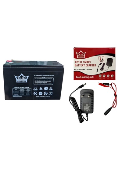 Ortec 12v 7ah Akü Ve 1 Ah Şarj Aleti