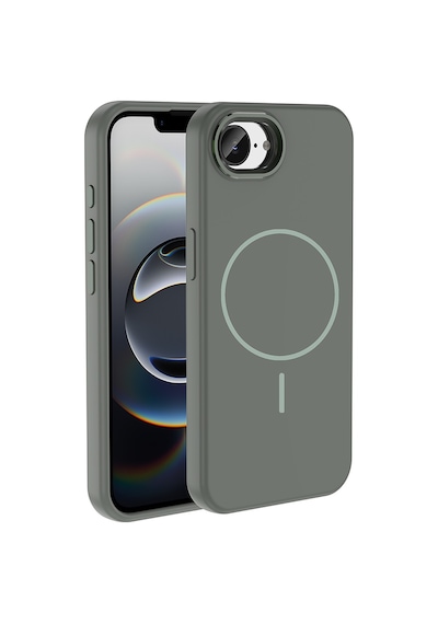 Maks Technology iPhone Uyumlu 16e Kılıf M-safe Şarj Özellikli Metal Kamera Çerçeveli Mkst Edi Silikon Kapak - Titanyum-gri Titanyum Gri