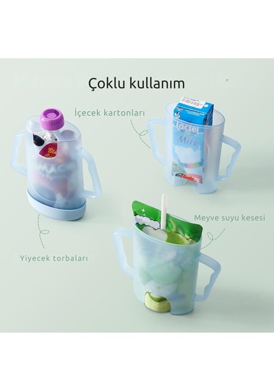 Momcozy Alıştırma Bardağı, Bebek Gıda Poşetleri Ve Içecek Kutuları Için Mavi