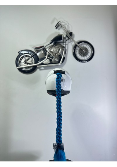 Motor & Motosiklet Tek Petrol Mavi Örgü Saç Kask Dış Aksesuarı Diğer