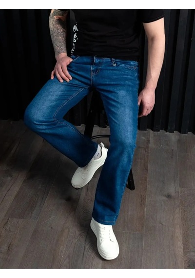 Custom Man Klasik Düz Kesim Kot Pantolonlar 156622402 Mavi