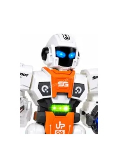 Uzaktan Kumandalı Akıllı Robot Vantuz Ve Su Topu Atabilen Sesli Işıklı Robot Oyuncak - Turuncu