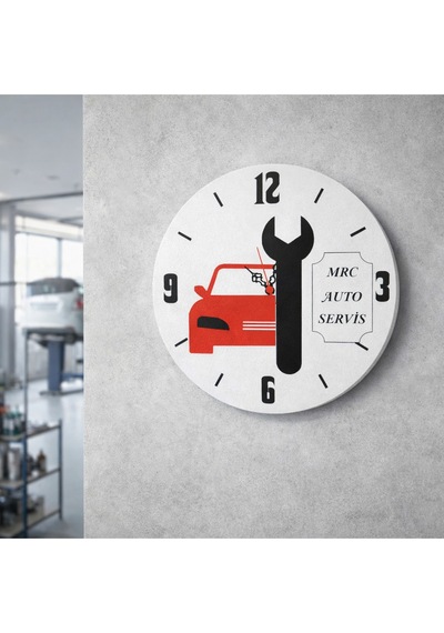 Oto Servis Ve Bakım İçin Tasarlanmış Duvar Saati 40 Cm No 4000 Beyaz