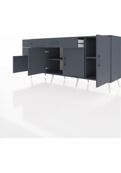 Hyperion Konsol 3 Raflı 3 Çekmeceli 4 Kapaklı 176x44x83 Antrasit-antrasit Antrasit Hyperion Konsol 3 Raflı 3 Çekmeceli 4 Kapaklı 176x44x83 Antrasit-antrasit Antrasit