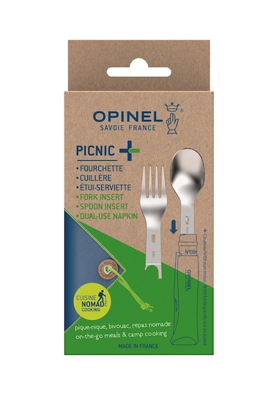 Opinel Pıcnıc Plus 3 Parçalı Set, Uygun Bıçak No. 08, Bir Çatal Ve Bir Kaşık, Toplam Uzunluk 10,5 Cm, 254635, Kah Genel