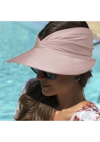 Valkyrie Kadın Geniş Siperlikli Güneş Şapkası Uv Korumalı Açık Üst Vizör Plaj Spor Tenis Golf Şapkası Pembe Pembe