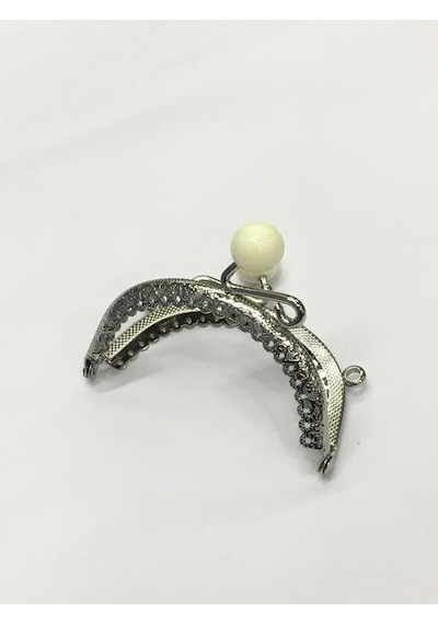 Karantuhafiye Çanta Ve Cüzdan Klipsi 12 Cm Incili Model Gümüş Krem İnci Gümüş Krem İnci Çok Renkli