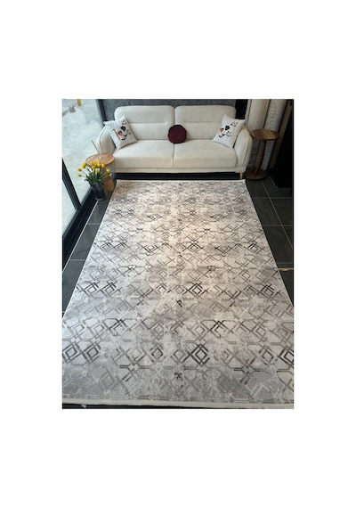 Merinos Vista Gri %100 Akrilik Gri Desenli Kesme Halı Yolluk Antre Koridor Salon Halısı 36892-98