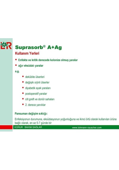 LR Suprasorb 20572 A+Ag Antimikrobiyal Kalsiyum Aljinat Yara Örtüsü